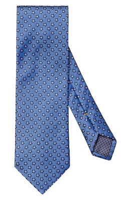 Eton Floral Silk & Cotton Tie in Medium Blue
