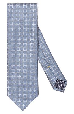 Eton Geometric Linen & Silk Tie in Medium Blue