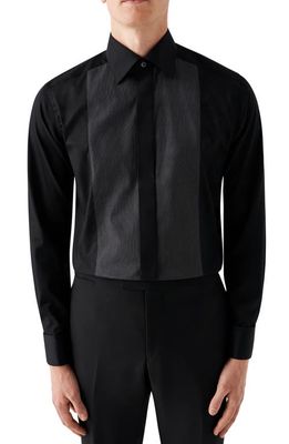 Eton Metallic Stripe Slim Fit Dress Shirt in Black