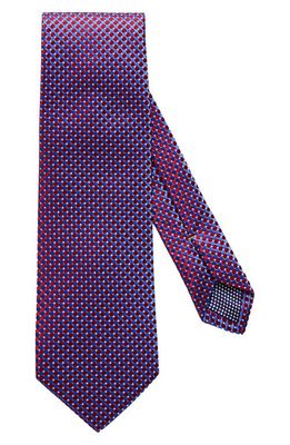 Eton Microdot Silk Tie in Red/blue