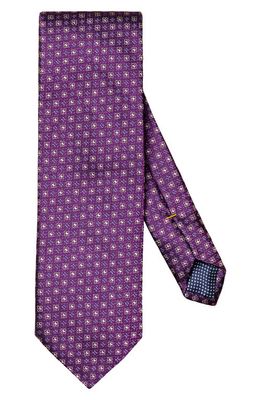 Eton Neat Floral Silk Tie in Dark Purple