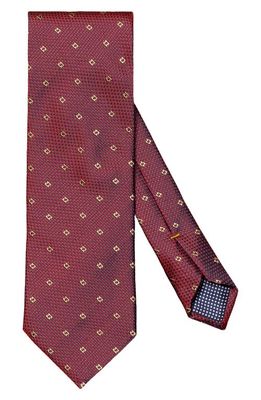 Eton Neat Geometric Silk Tie in Medium Red