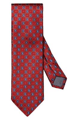 Eton Oval Medallion Silk Tie in Medium Red