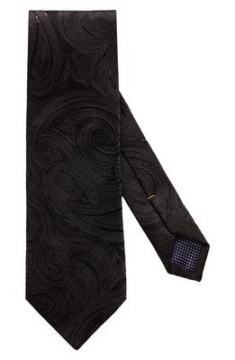 Eton Paisley Silk Blend Tie in Black