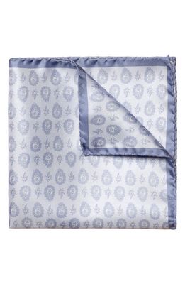 Eton Paisley Silk Pocket Square in Light/Pastel Blue
