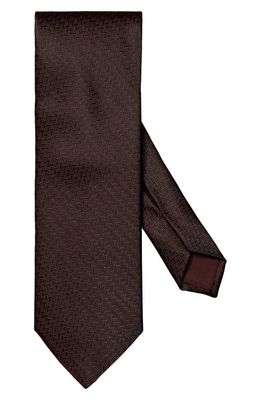 Eton Red Herringbone Silk Tie in Medium Red