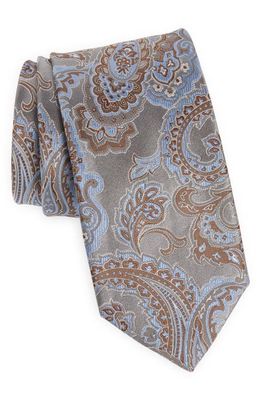Eton Silk Paisley Tie in Grey/blue