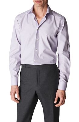 Eton Slim Fit Check Stretch Cotton Blend Dress Shirt in Light Purple
