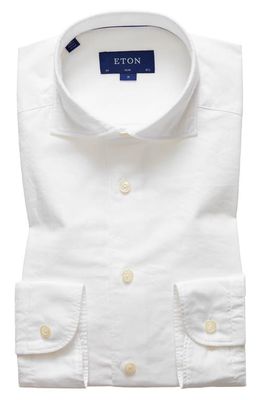 Eton Slim Fit Cotton & Silk Shirt in White