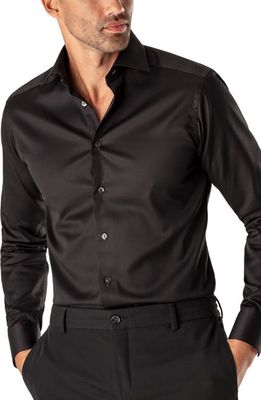 Eton Slim Fit Cotton Twill Dress Shirt in Black