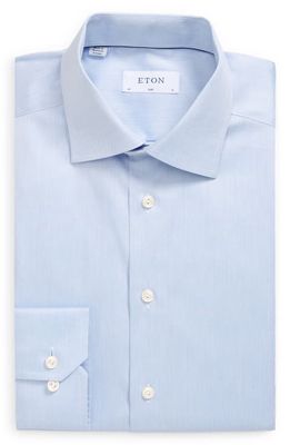 Eton Slim Fit Cotton Twill Dress Shirt in Blue