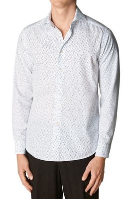 Eton Slim Fit Dot Print Cotton & Lyocell Dress Shirt in White