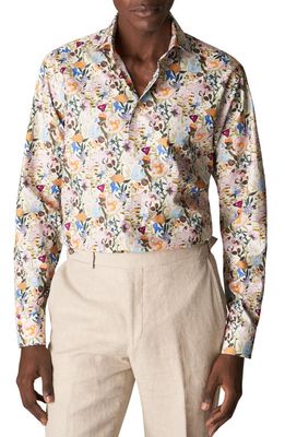 Eton Slim Fit Floral Dress Shirt in Ivory