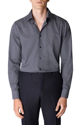 Eton Slim Fit Geometric Print Dress Shirt in Navy