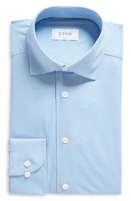 Eton Slim Fit Geometric Stretch Dress Shirt in Lt/Pastel Blue