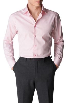 Eton Slim Fit Grid Check Dress Shirt in Pink/White