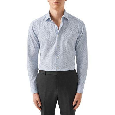 Eton Slim Fit Medallion 4Flex Stretch Dress Shirt in Lt/Pastel Blue