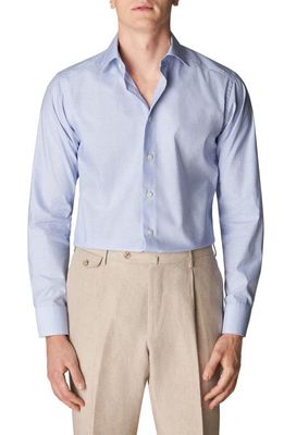 Eton Slim Fit Micro Check Dress Shirt in Lt/Pastel Blue