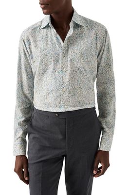 Eton Slim Fit Paisley Cotton & Tencel® Lyocell Shirt in Lt/Pastel Green