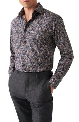 Eton Slim Fit Paisley Dress Shirt in Navy