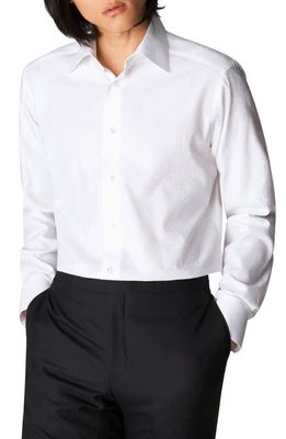Eton Slim Fit Paisley Jacquard Dress Shirt in White