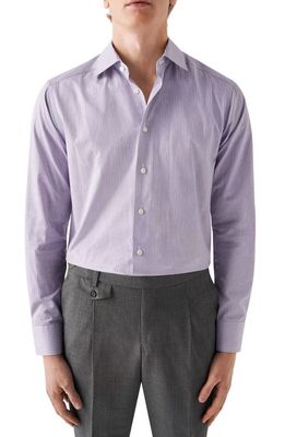 Eton Slim Fit Stripe Dress Shirt in Dark Purple