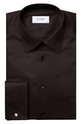 Eton Slim Fit Tech Stretch Dress Shirt in Black