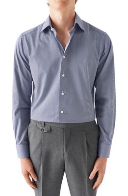 Eton Slim Fit Textured Twill Dress Shirt in Navy