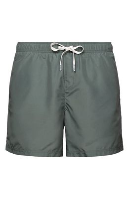 Eton Solid Swim Trunks in Green