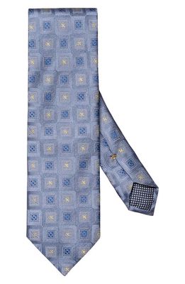 Eton Square Floral Medallion Silk Tie in Medium Blue