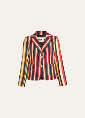 Eton Striped Short Blazer Jacket