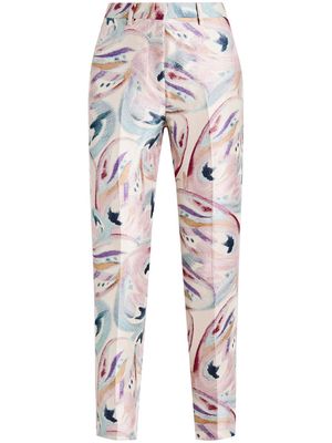 ETRO abstract-pattern cropped trousers - Pink