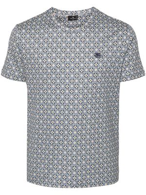 ETRO abstract-pattern print T-shirt - Blue