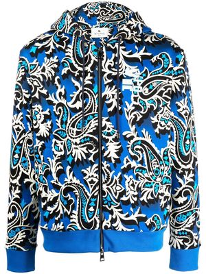ETRO abstract pattern zipped hoodie - Blue