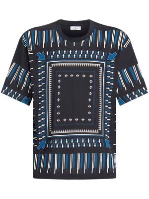 ETRO abstract print cotton T-shirt - Blue