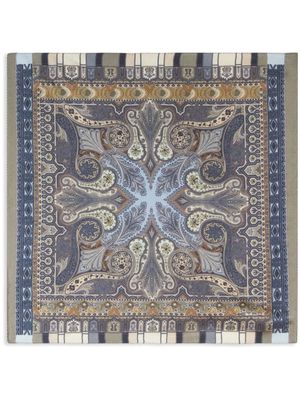 ETRO abstract-print silk pocket square - Blue