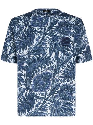 ETRO all-over graphic print cotton T-shirt - Blue