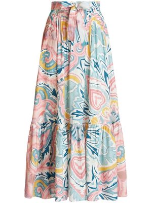 ETRO all-over graphic-print maxi skirt - Blue
