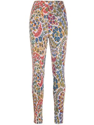 ETRO all-over graphic-print slim trousers - Neutrals