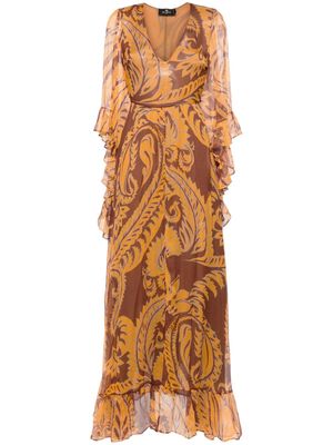 ETRO Angkor-print midi dress - Orange