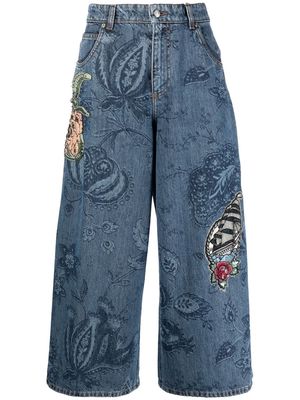 ETRO appliqué-detail denim jeans - Blue
