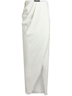ETRO asymmetric slub-texture skirt - White