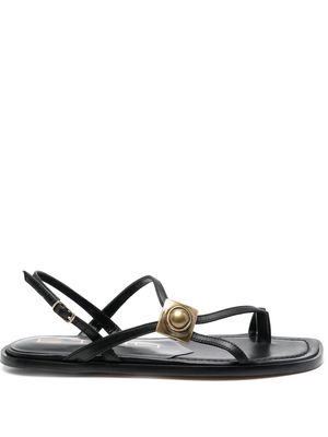 ETRO asymmetric-strap leather sandals - Black