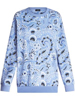 ETRO bandana-print cotton sweatshirt - Blue