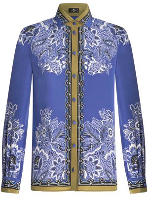 ETRO bandana-print silk crepe shirt - Blue