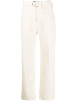 ETRO belted-waist straight trousers - Neutrals