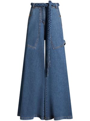 ETRO belted wide-leg jeans - Blue