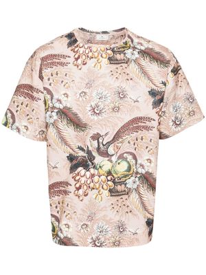 ETRO botanical-print cotton T-shirt - Pink