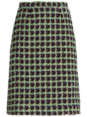 ETRO bouclé A-line skirt - Green