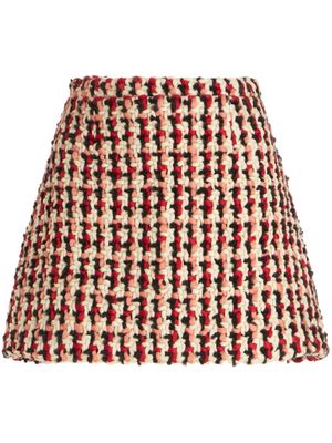 ETRO bouclé wool-blend mini skirt - Red